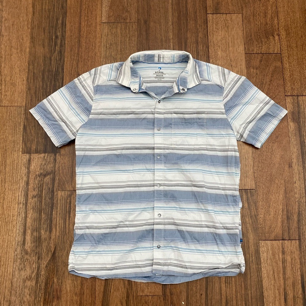 Kuhl striped Button-up Shirt Men's S/S Casual Outdoor Medium